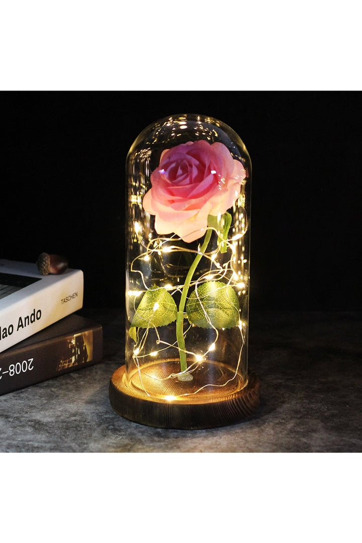 Lisslune | illuminated enchanted rose lamp