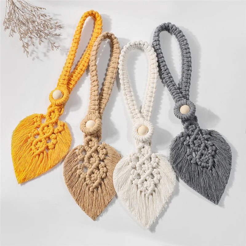 Rynx | Hand-woven macrame curtain tieback holder hooks living room boho decoration accessories hold band curtains
