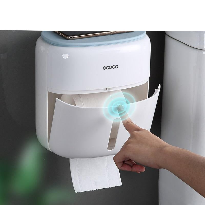 Lisslune | Modern Wall Mounted Bathroom Organizer with Toilet Paper Holder