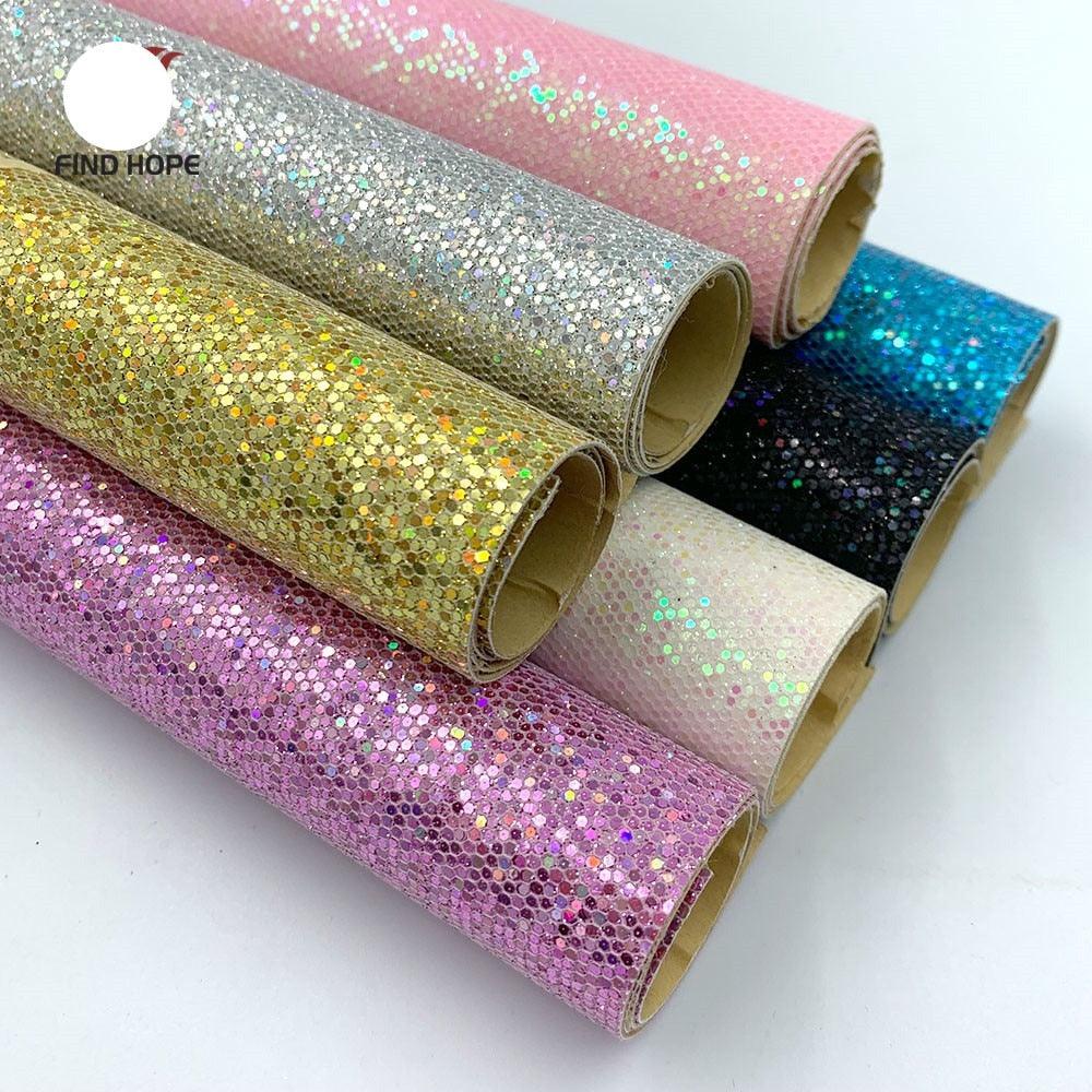 Lisslune | Sparkling Diamond Glitter Synthetic Leather Craft Sheets - Elevate your DIY projects
