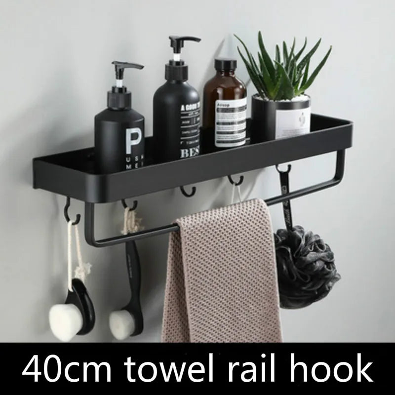 Lisslune | black wall-mounted storage shelf