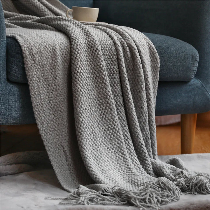 Rynx | Textile City Winter Hotel Decor Sofa Cover Acrylic Knitted Tassels Thickened Soft Warm Throw Blanket for Fireplace