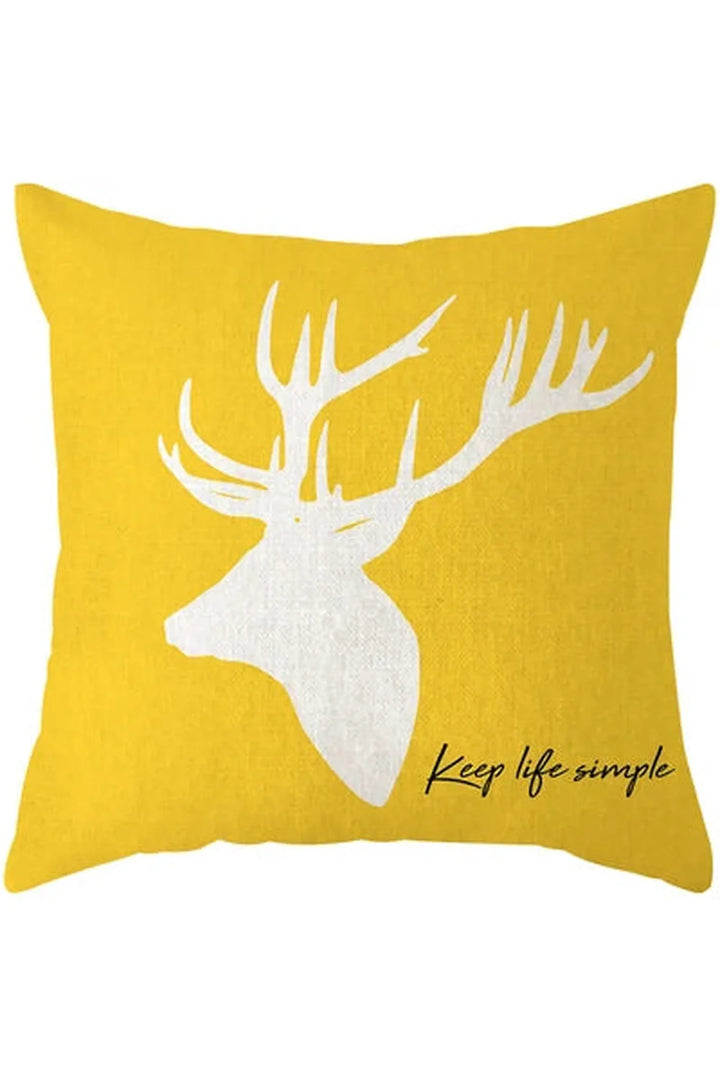 Lisslune | Yellow Deer Geometry Pillowcase