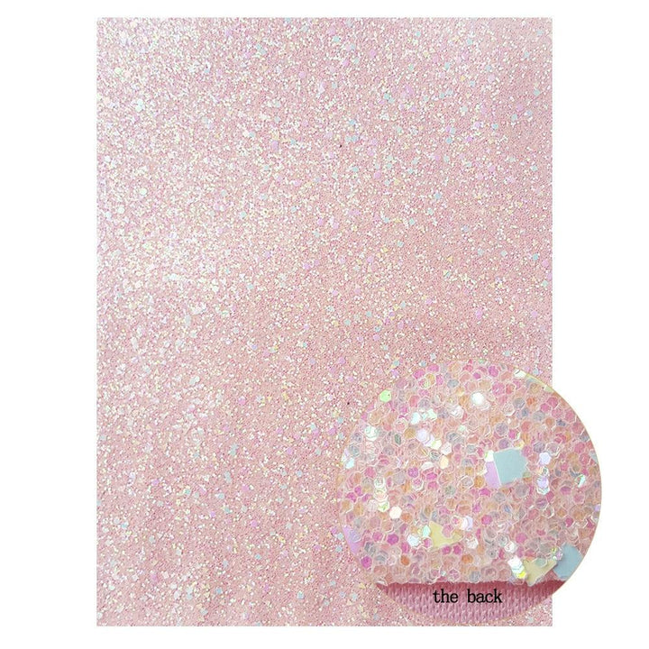 Lisslune | Sparkling Pink Holographic Hard Glitter Fabric - Premium Crafting Delights