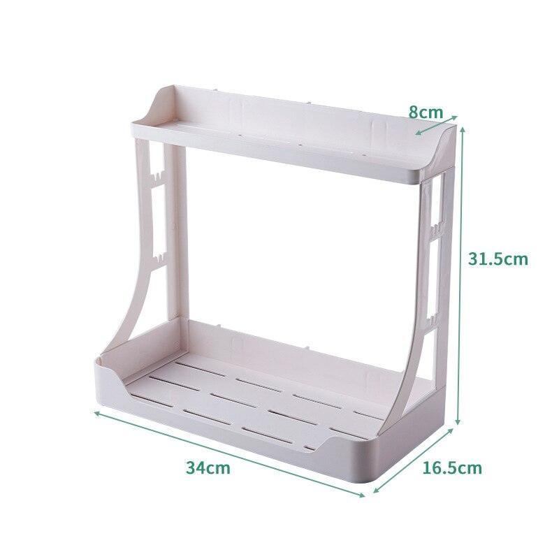 Lisslune | Sleek two-layer bathroom organizer with easy installation without drilling