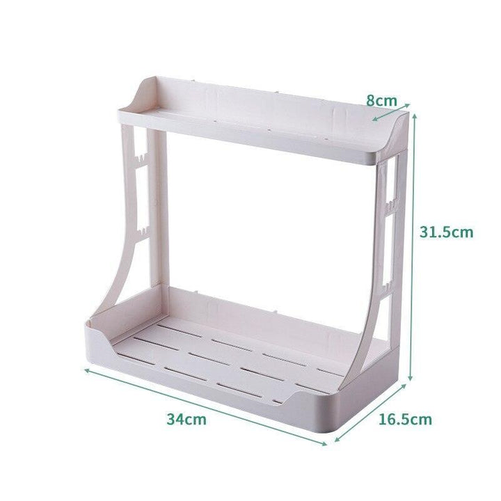 Lisslune | Sleek two-layer bathroom organizer with easy installation without drilling