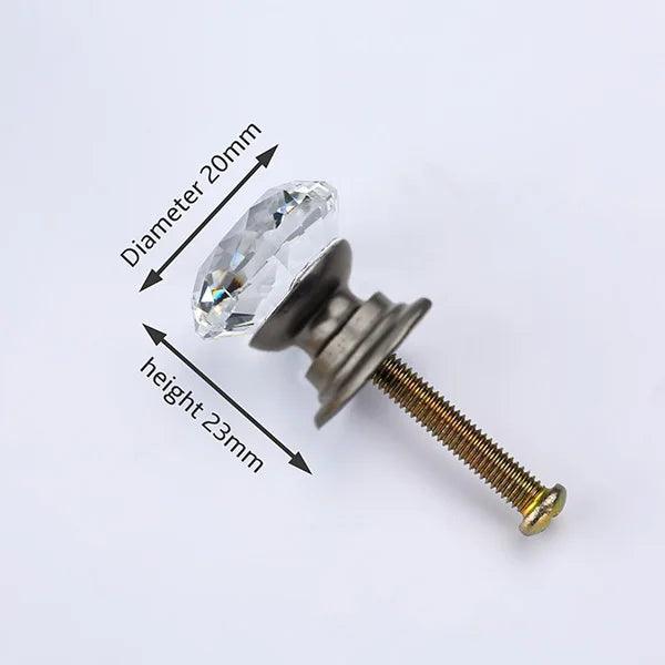 Lisslune | Luxurious diamond-shaped glass knobs with elegant gold accents to enhance home decor