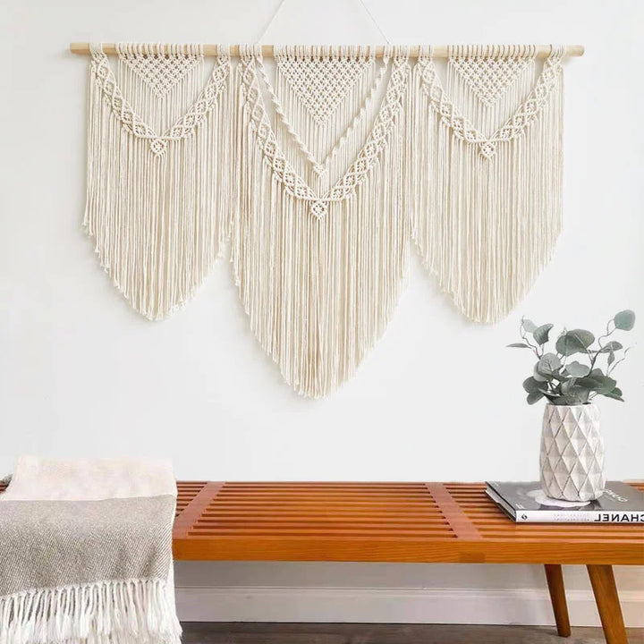 Rynx | Handwoven Pendant Macrame Wall Tapestry Geometry Bohemian Wall Tapestry Boho Decor Large Size Wall Tapestry Home Decor