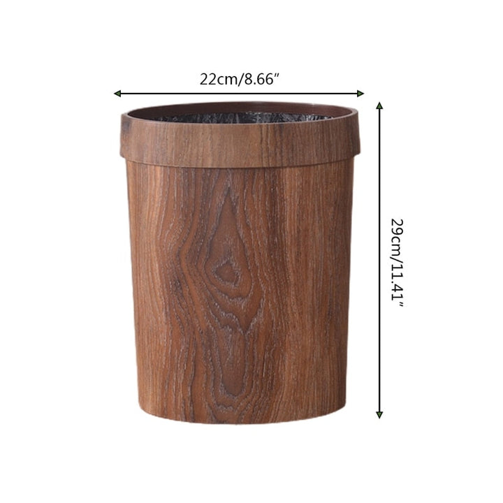 Lisslune | Elegant Retro Wood Grain Trash Can