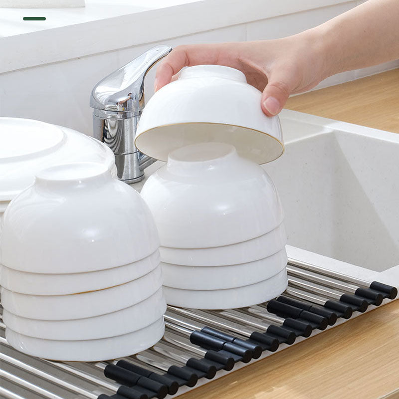 Lisslune | Foldable Stainless Steel Dish Drying Rack