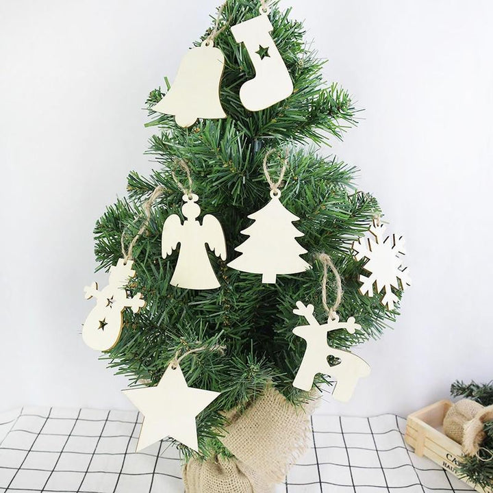 Lisslune | Wooden Christmas Tree Decorations (10 pieces)