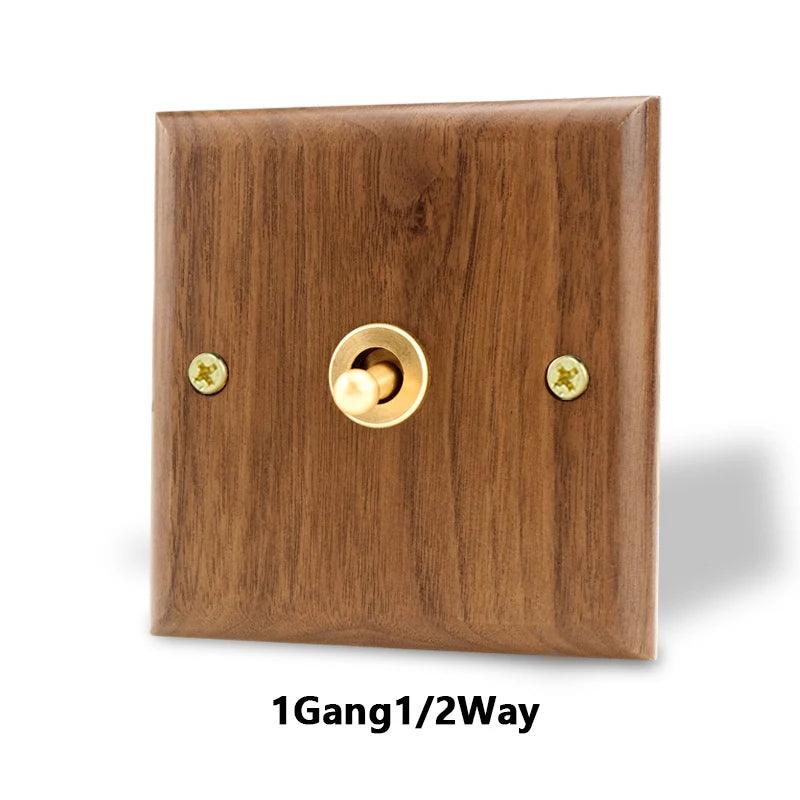 Lisslune | Stylish Black Walnut Electric Panel with USB Ports, Adjustable LED Ambient Lighting and Modern Pull Knob Features