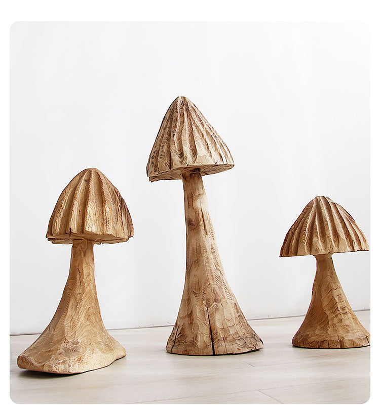 Lisslune | Mushroom Solid Wood Sculpture Home Decor