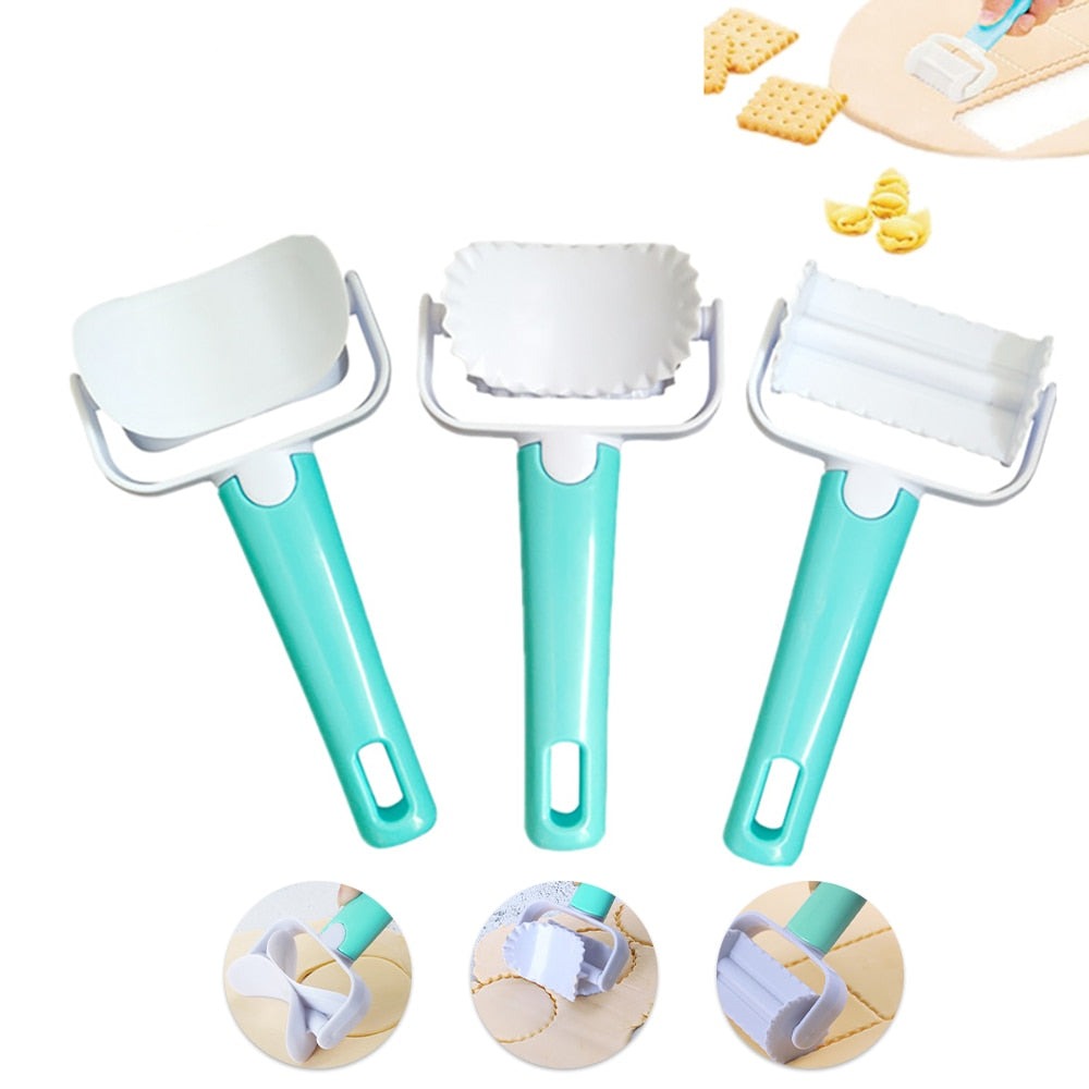 Lisslune | 3Pcs Cake Decorating Dough Cutter Roller