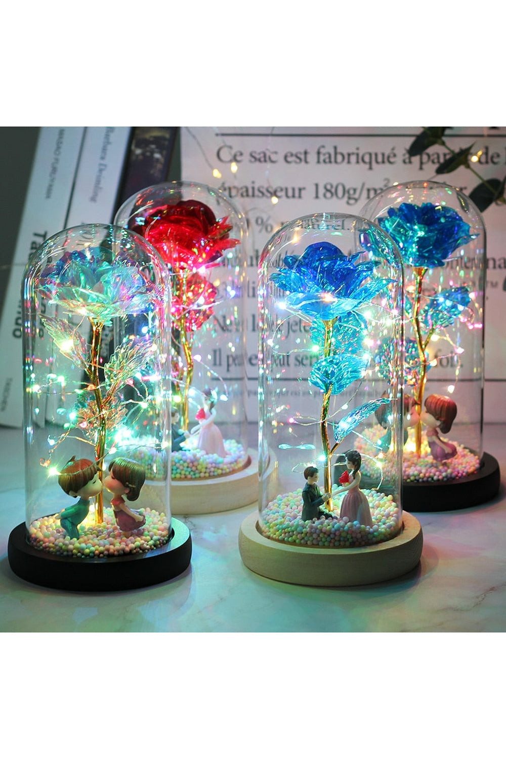 Lisslune | illuminated enchanted rose lamp