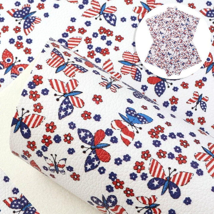 Lisslune | Patriotic Synthetic Leather Craft Material - 20*33cm