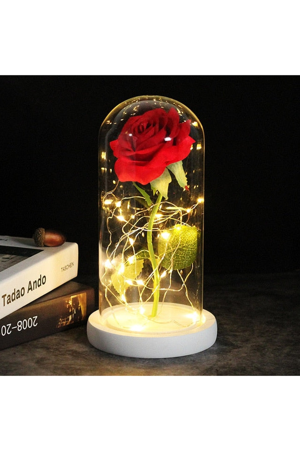 Lisslune | illuminated enchanted rose lamp