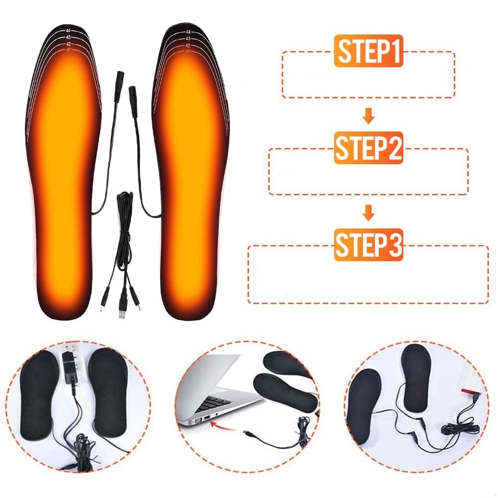 Lisslune | Rechargeable Heated Insoles – USB rechargeable with Adjustable Heat Settings