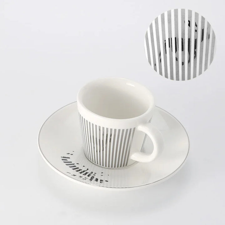 Lisslune | Creative dynamic SLR cup Leopard anamorphic zebra cup Luycho coffee tea cup set with coaster 90ml-225ml