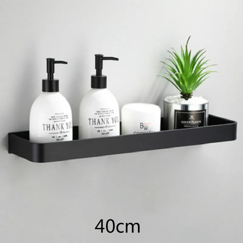 Lisslune | black wall-mounted storage shelf