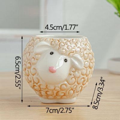 Lisslune | Cartoon Animal Motif Ceramic Flower Pot for Succulents