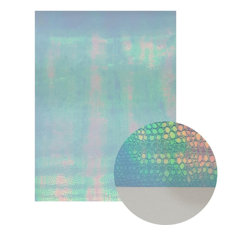Lisslune | Irisdente Blue Snake Glossy Fabric for Creative Crafting