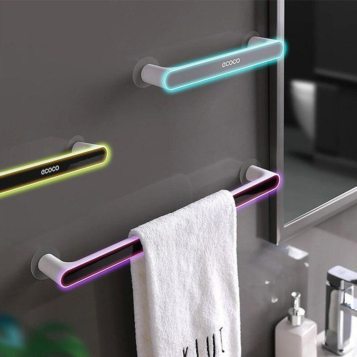 Lisslune | Modern gray and black self-adhesive towel holder with double hooks - 26.5*5.5cm