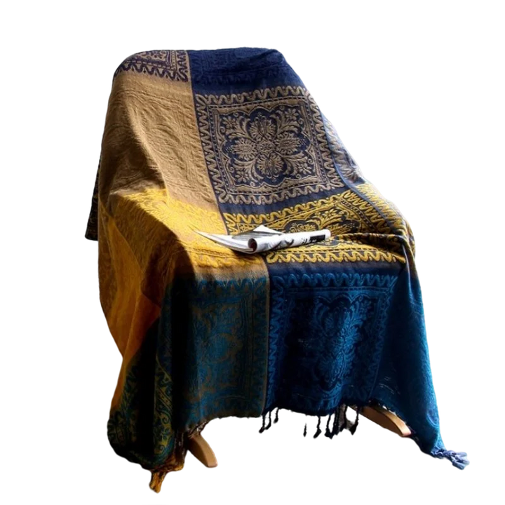Rynx | Textile City Ins Retro Sofa Decor Towel Mediterranean Nepal Plaid Patchwork Blanket Heavy Sofa Cover Bedspread 220x260cm