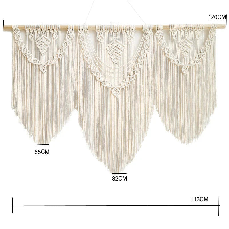 Rynx | Handwoven Pendant Macrame Wall Tapestry Geometry Bohemian Wall Tapestry Boho Decor Large Size Wall Tapestry Home Decor