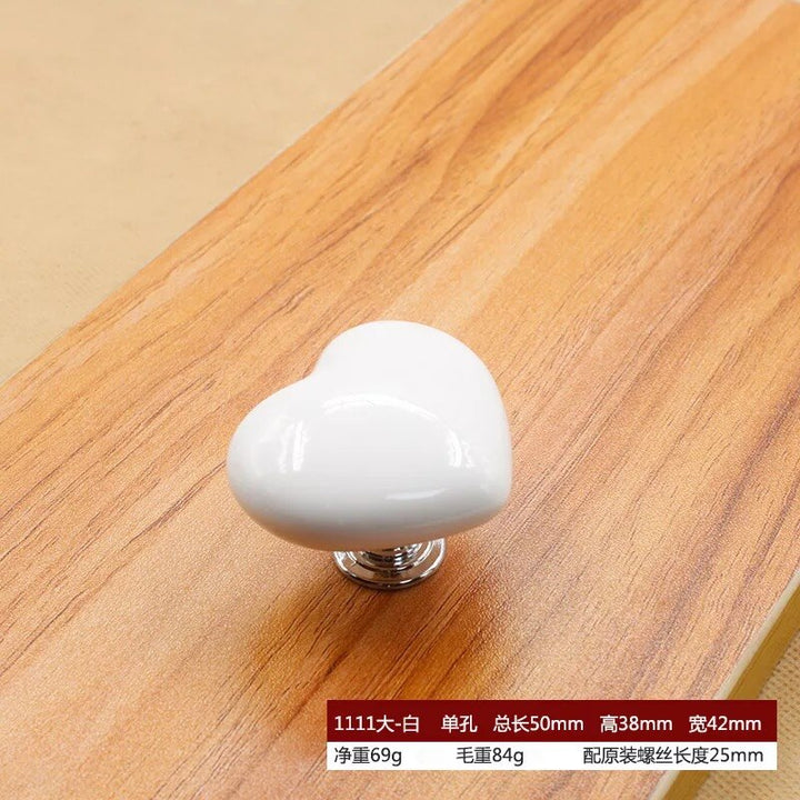 Lisslune | Ceramic Heart Door Cabinet Handle