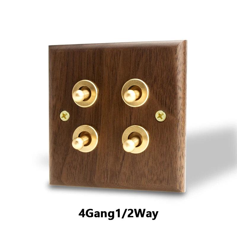 Lisslune | Stylish Black Walnut Electric Panel with USB Ports, Adjustable LED Ambient Lighting and Modern Pull Knob Features