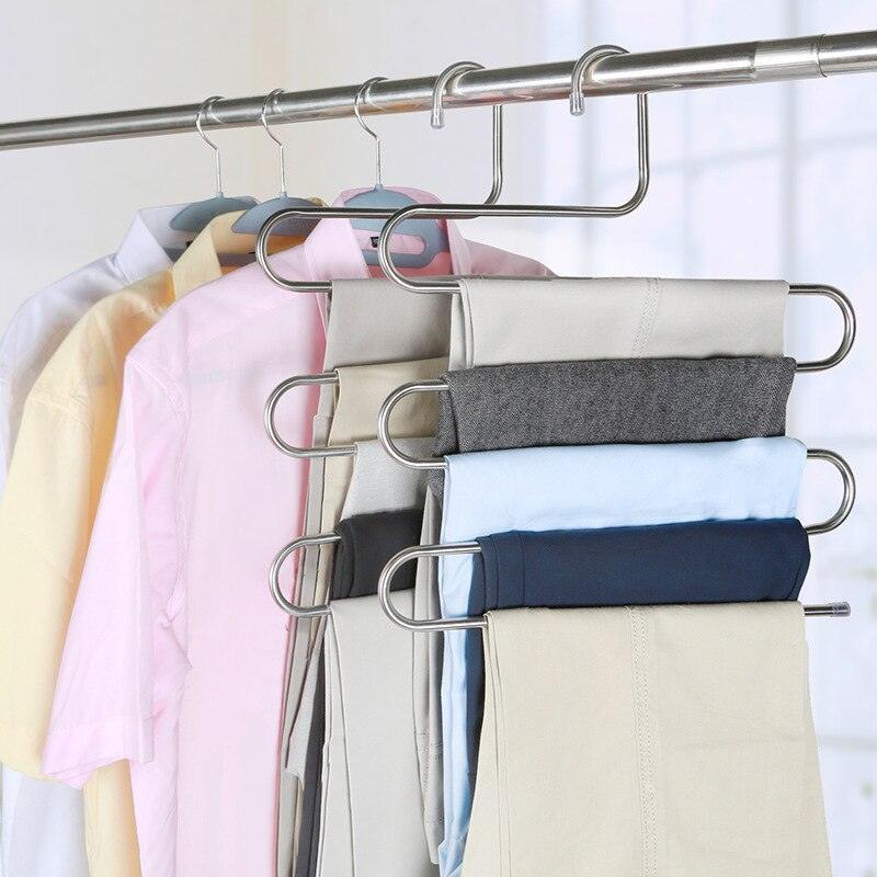 Lisslune | 5-Layer Stainless Steel Pants Hanger for Improved Closet Organization