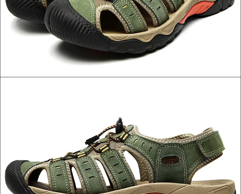 Lisslune | Summer Men's Outdoor Sandals Beach Shoes Genuine Leather Trekking Hiking