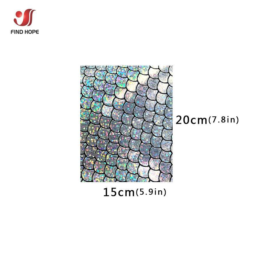 Lisslune | Enchanted holographic mermaid scales PU synthetic leather for creative DIY projects