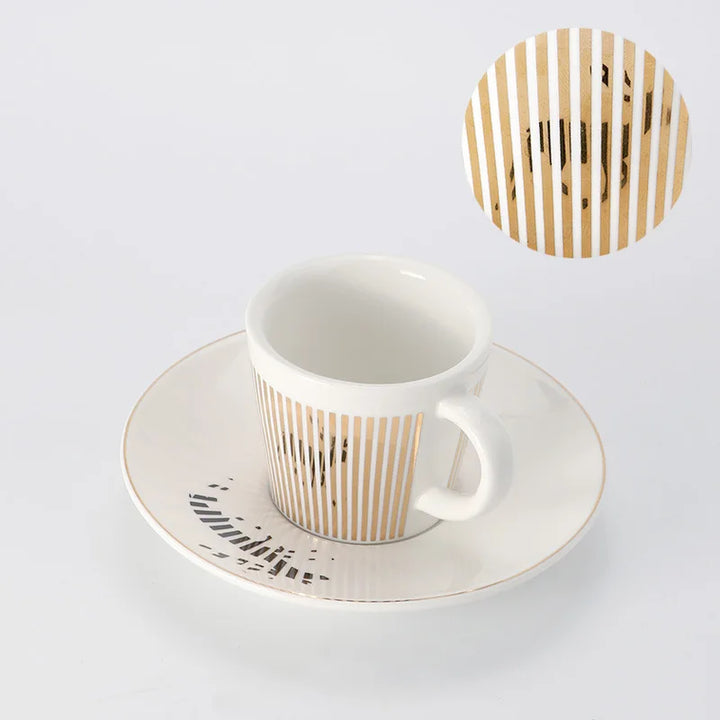 Lisslune | Creative dynamic SLR cup Leopard anamorphic zebra cup Luycho coffee tea cup set with coaster 90ml-225ml