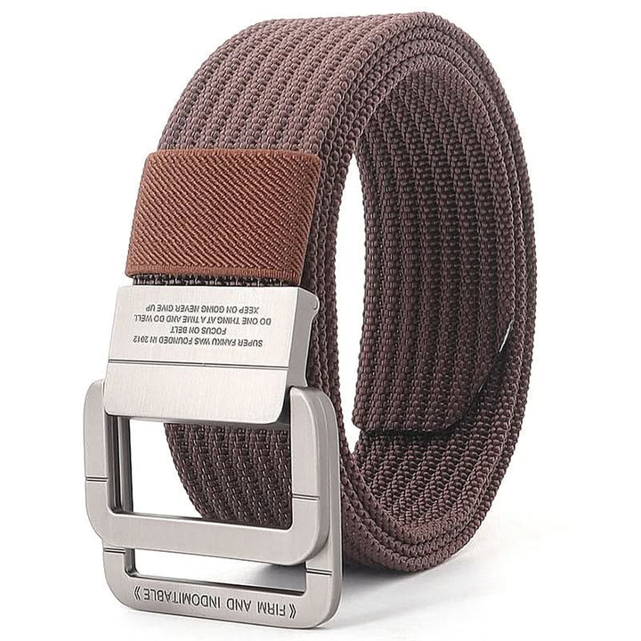 Lisslune | Unisex Canvas Belt – Double Metal Ring Buckle, Adjustable