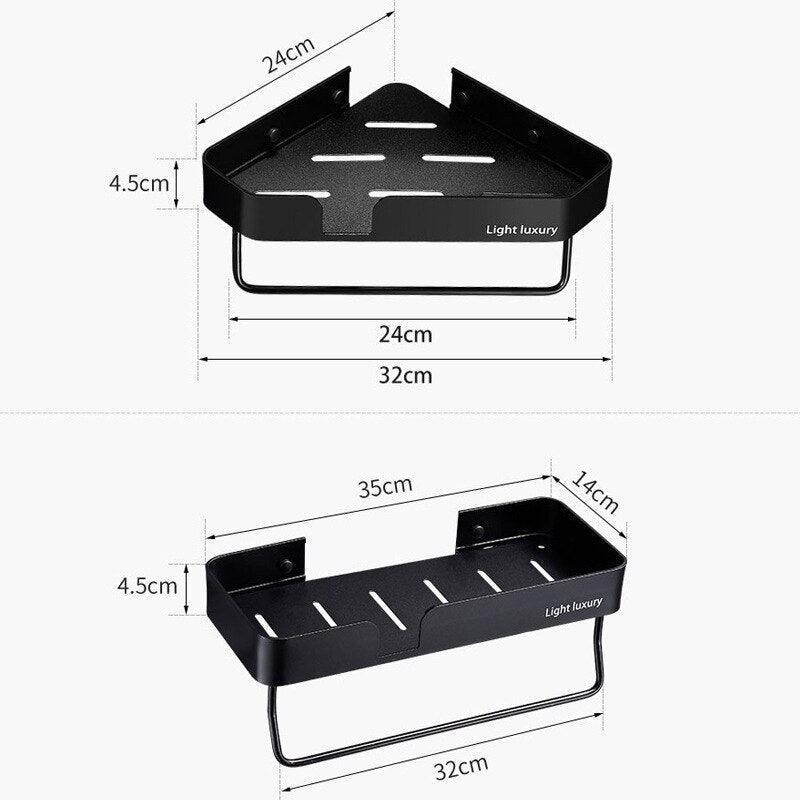 Lisslune | Stylish Rustproof Aluminum Bathroom Caddy with Overlaid Water Drain
