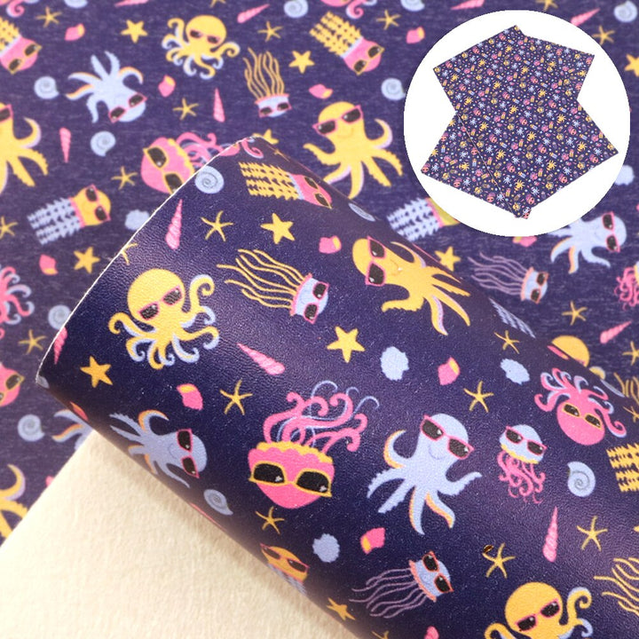 Lisslune | Dinosaur Dreams Synthetic Leather Fabric for Creative Projects