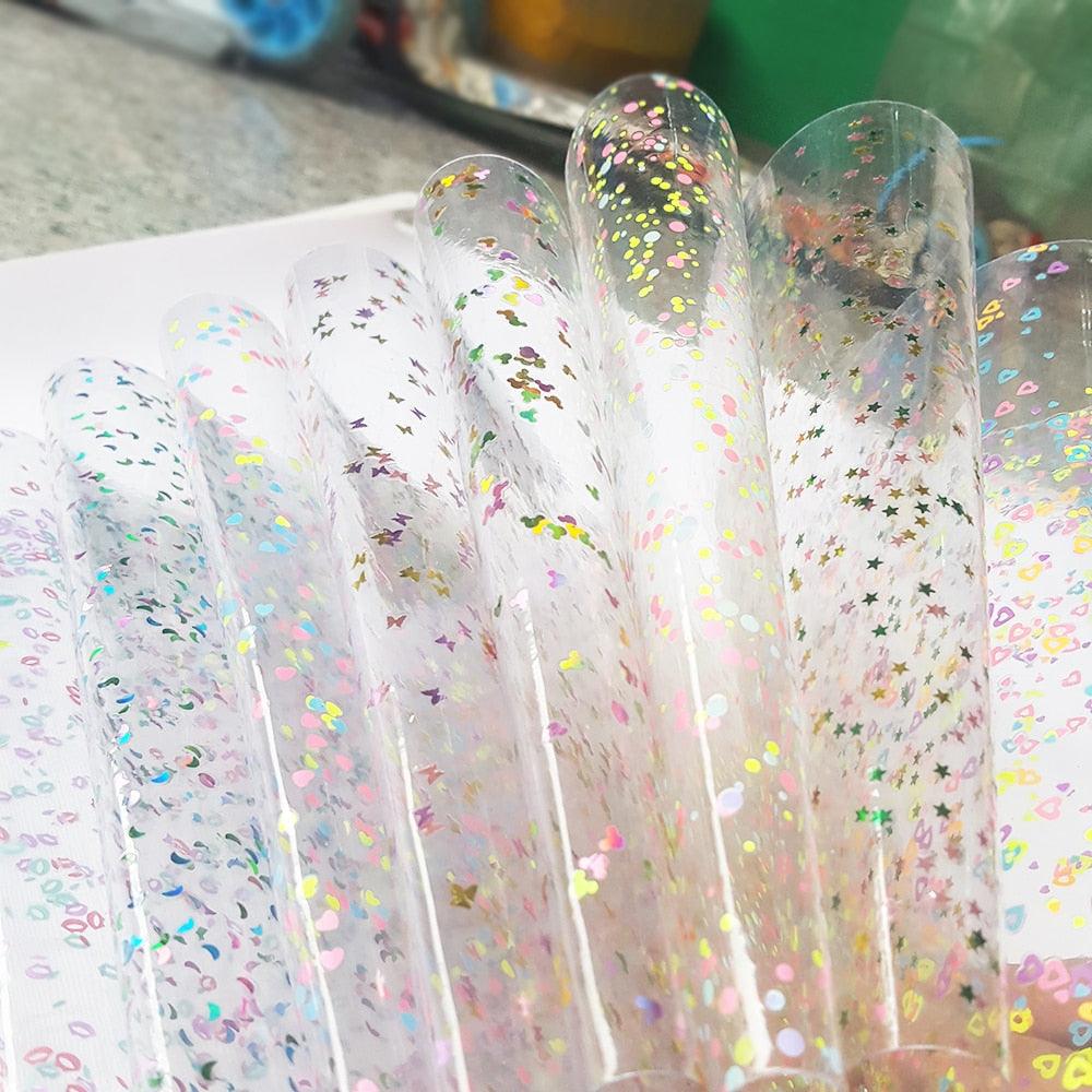 Lisslune | Shiny star and heart PVC craft sheets for artistic creations