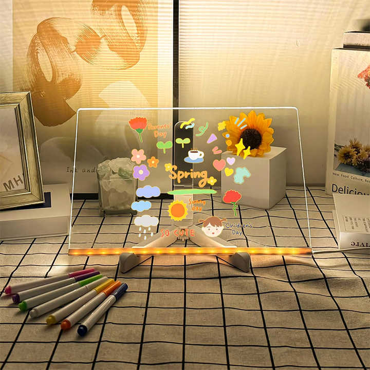 Lisslune | Kiddli LED Drawing Board – Reusable Writing Board with Light Pen