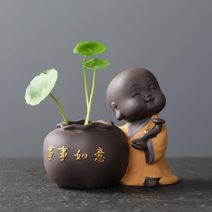 Lisslune | Zen Harmony Ceramic Buddha Monk Tea Companion for Mindful Brewing