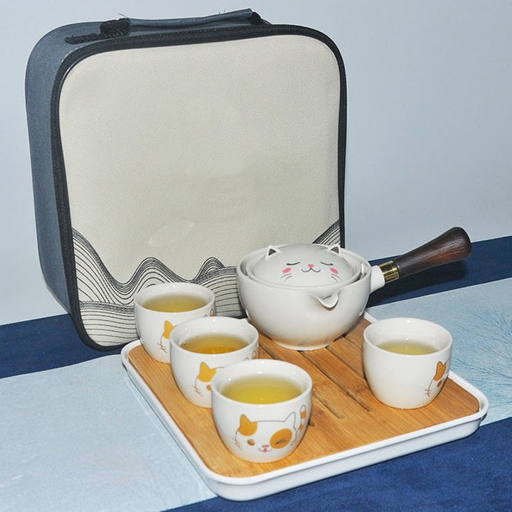 Lisslune | Self-Rotating Cute Cat Kung Fu Tea Set