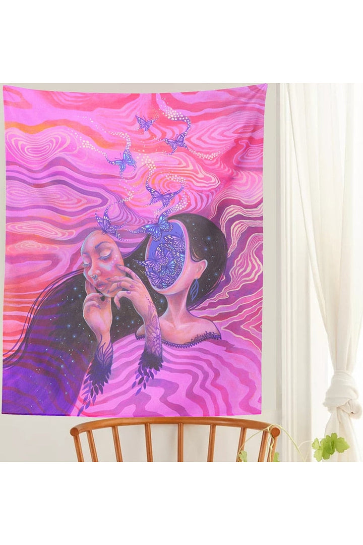 Lisslune | Face psychedelic art tapestry