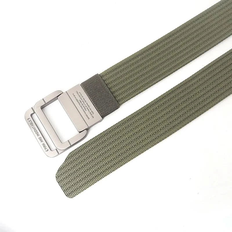 Lisslune | Unisex Canvas Belt – Double Metal Ring Buckle, Adjustable