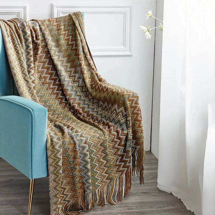 Lisslune | Chevron Knit Throw Blanket