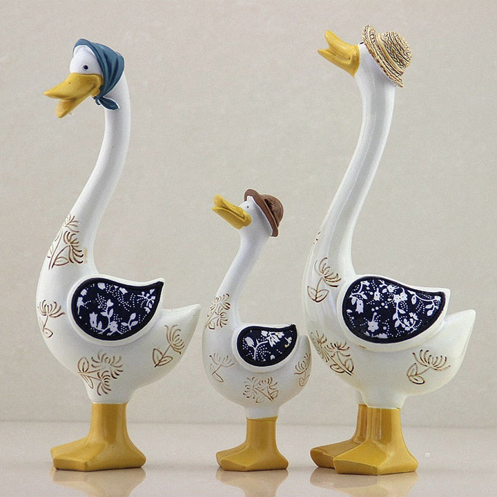 Lisslune | 3Pcs Resin American Style Duck Table Decor