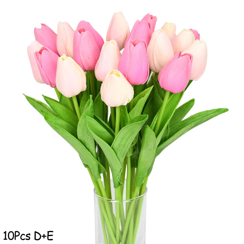 Lisslune | Artificial Flower Bouquet with Tulips, Decoration (10 Pieces)
