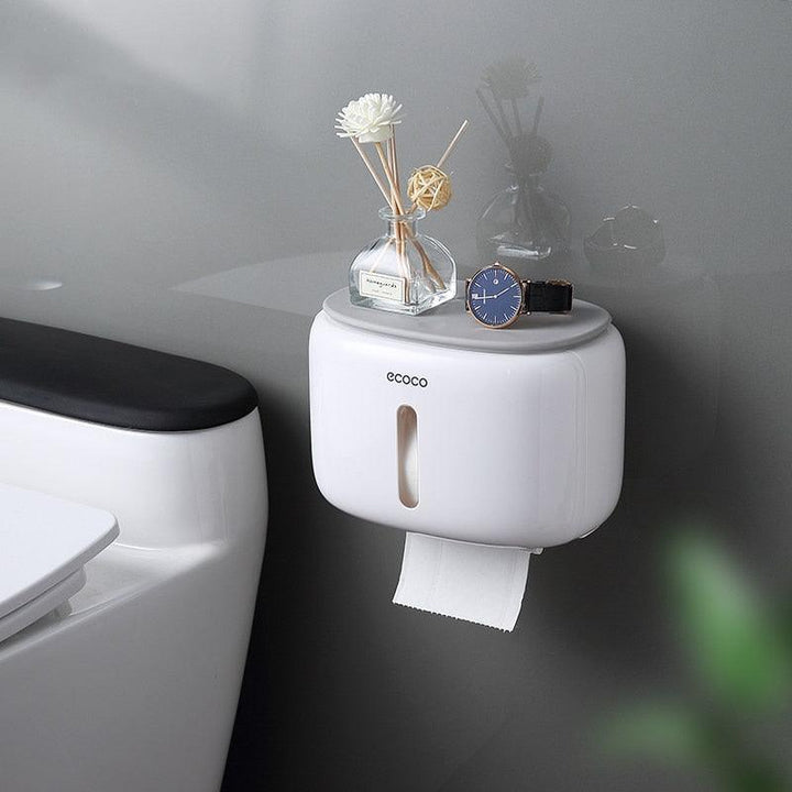 Lisslune | Bathroom organizer with phone holder and quick-change toilet paper function