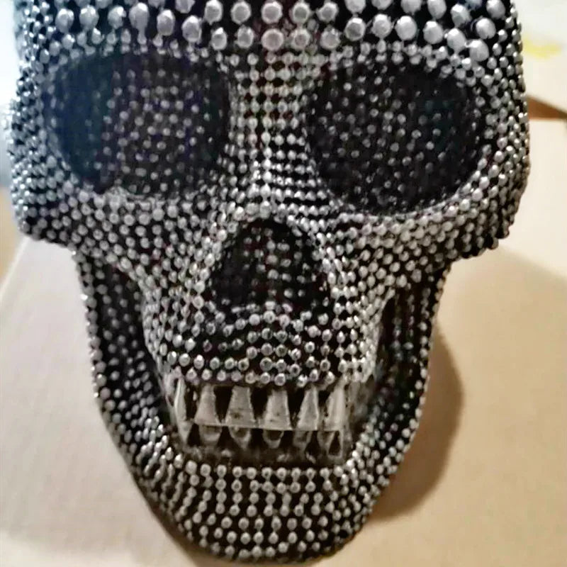 Lisslune | BUF Large Silver/Gold Skull Statue Resin Craft Decorative Ornaments Halloween Decoration Sculpture Home Decor Figures