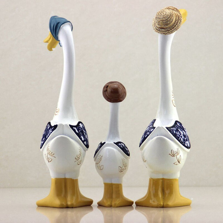 Lisslune | 3Pcs Resin American Style Duck Table Decor